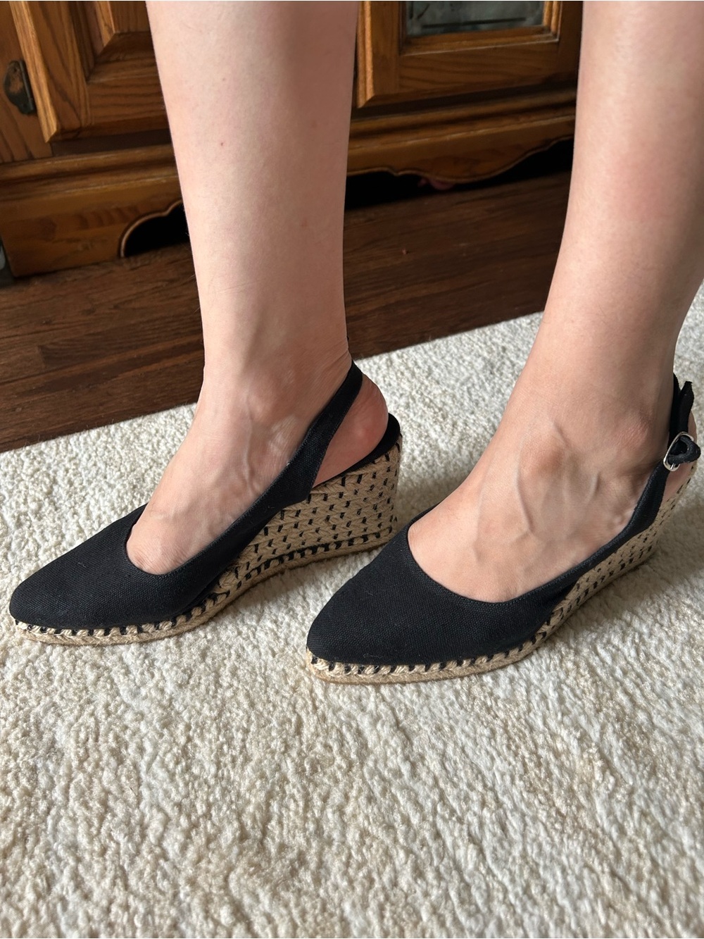 Castañer Black Espadrille Wedges Size 38